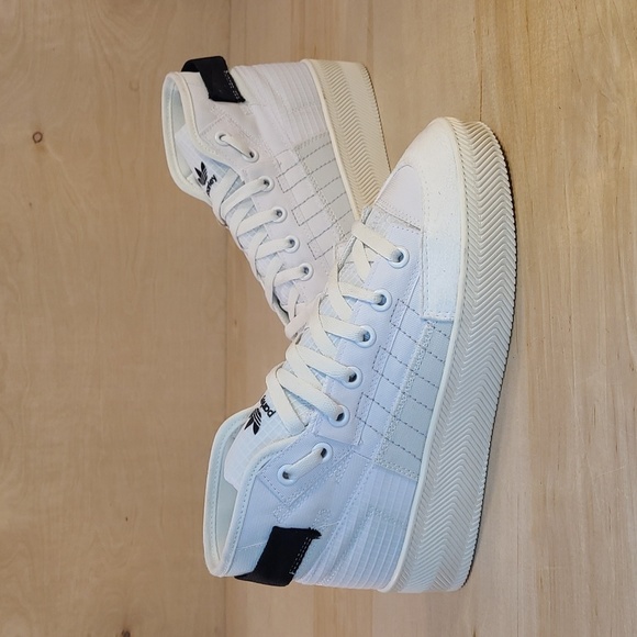 Adidas White Nizza Parley Hi Men's Shoes - Picture 6 of 10